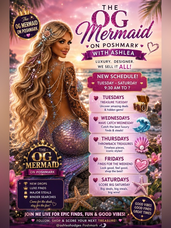 LIGHTS CAMERAS & ACTION Other - 🧜🏼‍♀️🌴(2) OG MERMAID 🧜🏼‍♀️ POSH LIVE SHOW FLYER 🧜🏼‍♀️
